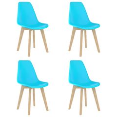 Dining Chairs 4 pcs Blue Plastic (Copy)