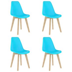 Dining Chairs 4 pcs Blue Plastic (Copy)