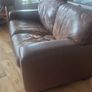 Brown leather sofa suite Image 5