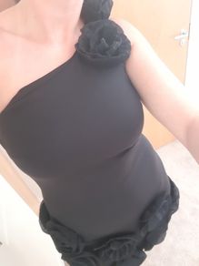 Mini Black Dress one shoulder