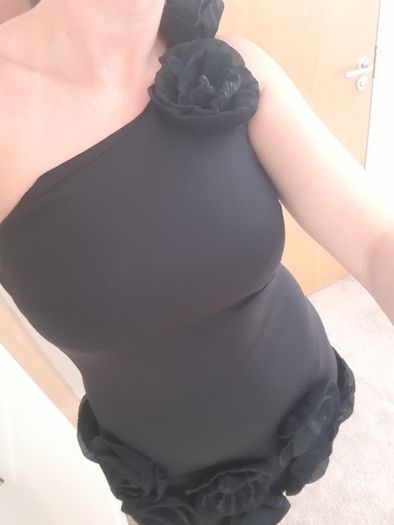 Mini Black Dress one shoulder