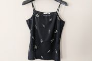 ESPRIT black cami with flower embroidery