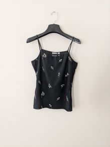 ESPRIT black cami with flower embroidery