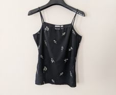 ESPRIT black cami with flower embroidery