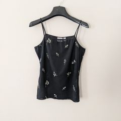 ESPRIT black cami with flower embroidery