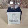 NATIONAL BENZOLE lead crystal Paperweight 60th anniversary  1979 diamond shape vintage Image 2