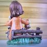 Girl With Lambs Figurine Vintage Flower Image 4
