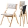 Set of 2 Wooden Folding Chairs with Cushions Portable Foldable Design Image 2