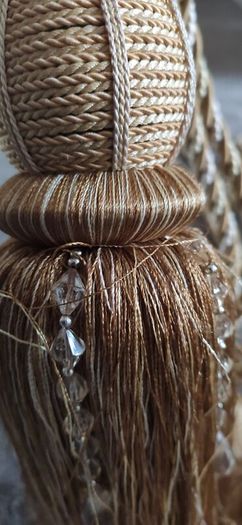 4 Extra Large Heavy Luxury Beaded Gold Curtain Tassel Tiebacks
