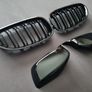 BMW 5 Series E60 E61 Kidney Grilles & Mirror Covers Set Brand New Image 3