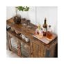 Industrial Storage Cabinet with Glass Doors Rustic Sideboard Image 5