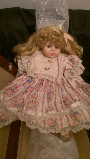 Large 70 cm long porcelain doll