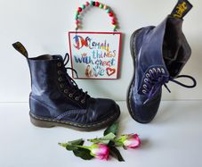 Dr Martens 1460 8 hole pascal purple ankle boots UK6.5 US8.5 EU40