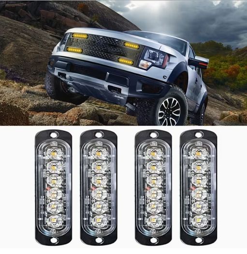 4pcs 12/24v  truck LED lights, 6SMD grille light strips, car lights, trailer lights, amber