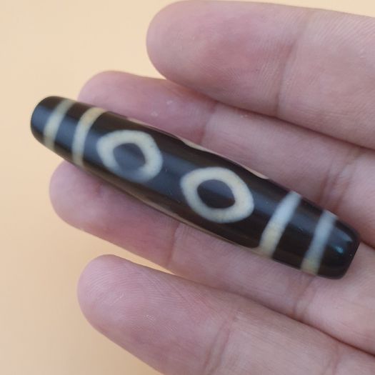 Vintage Himalayan Tibetan 3 Eyes Dzi Agate Bead Amulet