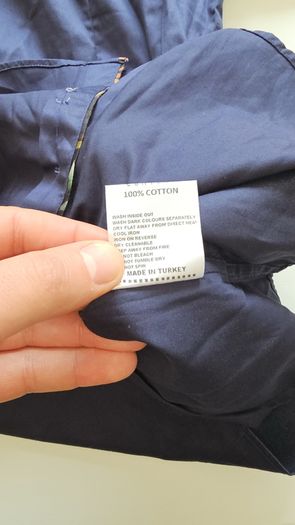 Guide London Premium Navy Cotton Shirt (Size M)
