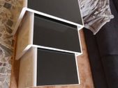 BRAND NEW 3 Set Unit Black Tempered Glass Table Top Side End