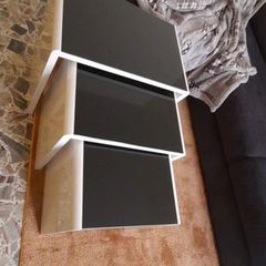 BRAND NEW 3 Set Unit Black Tempered Glass Table Top Side End