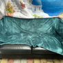 free black leather 2 seater sofa Image 2