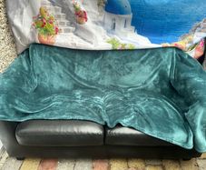 free 2 seater black leather sofa
