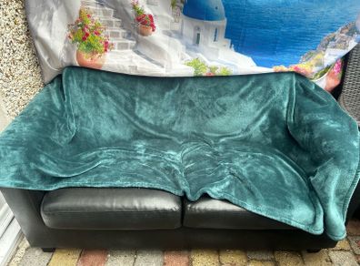 free 2 seater black leather sofa