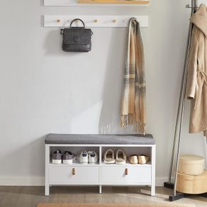 Storage Bench with Padded Cushion Base and 2 drawers home storage