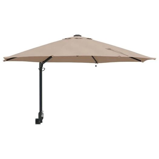 Garden Parasol Taupe 248 x 248 x 148 cm Polyester and Steel