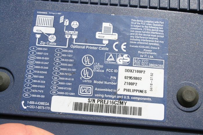 Iomega Zip 100 External Disk Drive
