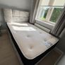 Crushed velvet divan bed with mattress (4 Foot). Image 2