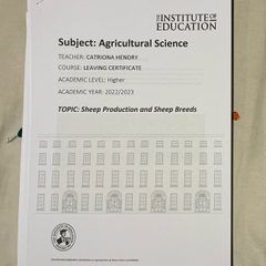 Leaving Cert Ag Science Institute Notes