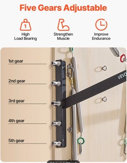 Wall-Mounted Pilates Reformer Springboard Maple Wood Resistance Training System for Home & Studio