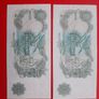 2 X 1970s Bank of England One Pound Note in Sequence Image 4