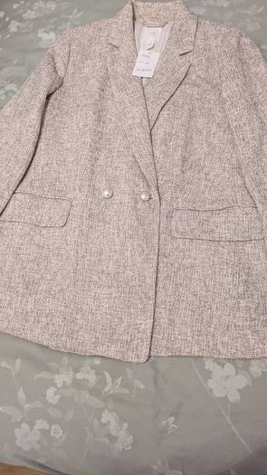 Jacket Cream and brown speckled H&M size 16