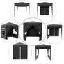 2m x 2m Garden Pop Up Gazebo Marquee Party Tent Wedding Awning Canopy New With free Carrying Case Black + Removable 2 Walls 2 Windows Image 3