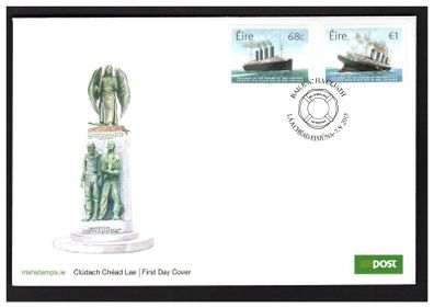 2015 Ireland Centenary of The Sinking of the RMS Lusitania Commemorative Stamps An Post First Day Cover (FDC)