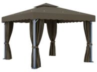 main image for ad Gazebo with Curtain 3x3 m Taupe Aluminium