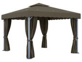 Gazebo with String Lights 3x4 m Taupe Fabric