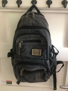 Aoking laptop denim canvas backpack