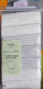 Marks & Spencer's Tiny Baby 6lbs. New 7 Pack Bodysuits.