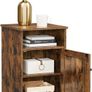 _Bedside Table with 1 Open Compartment and Door, Side Table for Bedroom, Living Room, Office, 40 x 40 x 60 cm, Vintage Brown Image 5
