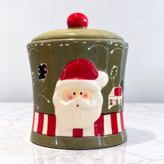 New Festive Ceramic Santa Christmas Cookie Jar