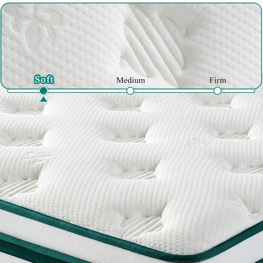 King Mattress 5FT | 12" King-Size Hybrid Mattresses | 7 Zone Pocket Sprung Memory Foam Mattresses Soft/Plush - 150x200x30cm