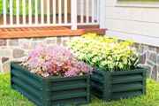 Set of Two 110 x 65cm Steel Planter Boxes - Green