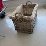 Large Wicker Storage / Log basket on Wheels Image 2