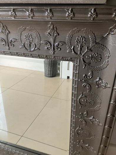 Large Gunmetal Decorative Mirror