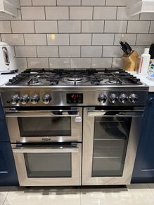 BELLING Cookcentre 90DF Dual Fuel Range Cooker - Stainless Steel & Chrome