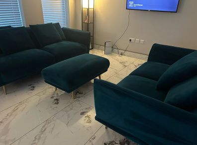EZ Living Teal Sofa 3 Piece - Katie