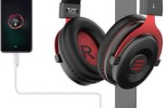 W1 RGB Headphones Stand Gaming Headset Stand with 7.1 Surround Sound, Desktop Headphone Holder with 3.5mm Aux and 2 USB Ports, Aluminum PC Gamer Headset Accessories