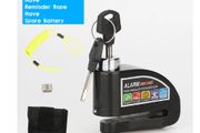 Motorcycle Scooter Wheel Disc Brake Alarm Lock Aluminum Alloy Security Anti-theft 2m Reminder Rope Lockstitch Bag Spare Battery