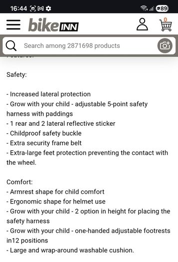 Polisport Move Bilby rear child bike seat